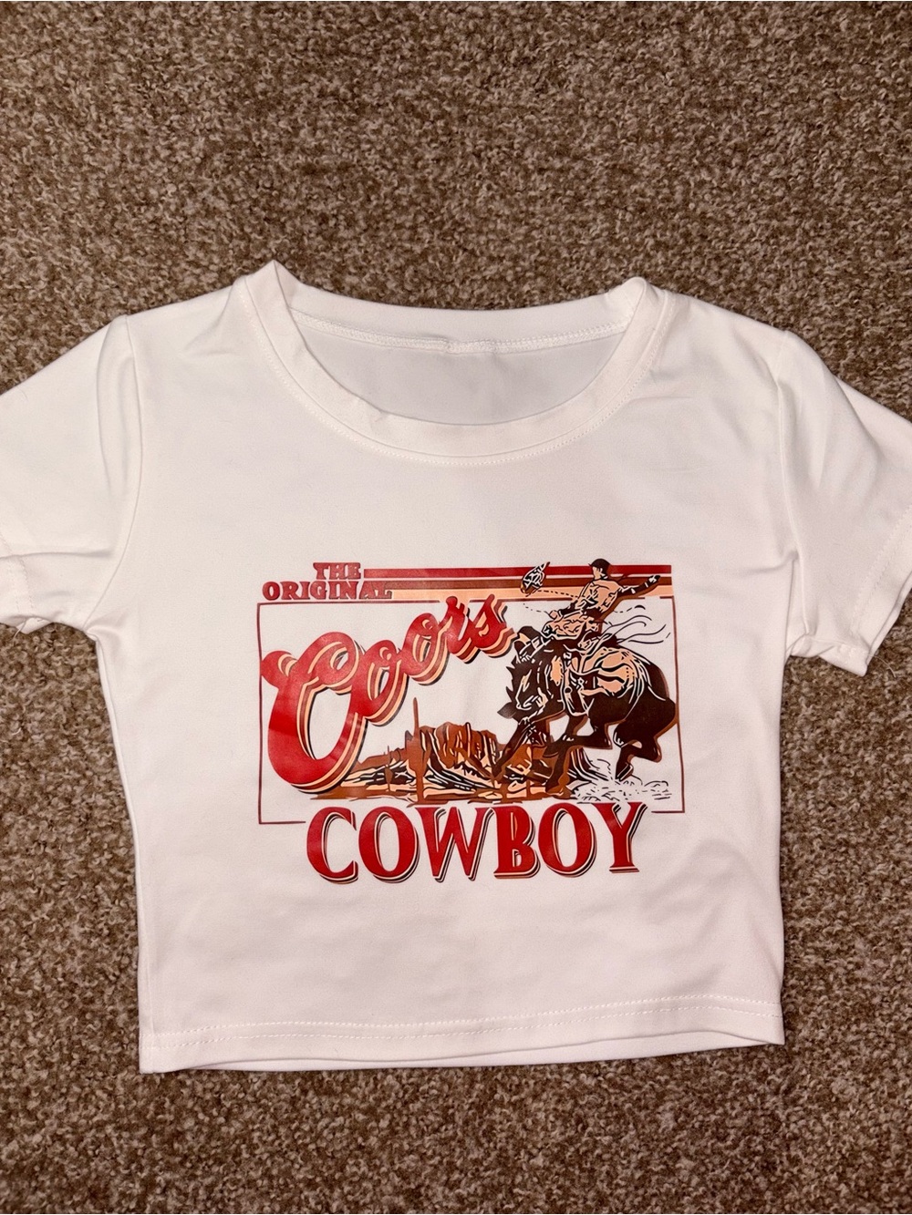 Coors Cowboy White Graphic Baby Tee
